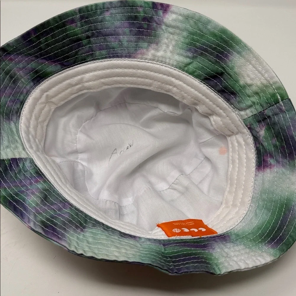 Green and Orange Tie Dye Style Bucket Hat Kids